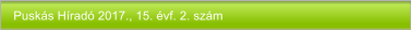 Puskás Híradó 2017., 15. évf. 2. szám