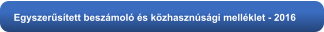 Egyszerűsített beszámoló és közhasznúsági melléklet - 2016