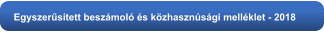 Egyszerűsített beszámoló és közhasznúsági melléklet - 2018