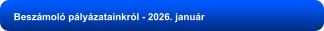 Beszámoló pályázatainkról - 2026. január